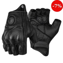 Manusi moto/atv/bicicleta piele fara degete MotoWolf, protectie carbon, unisex, negru