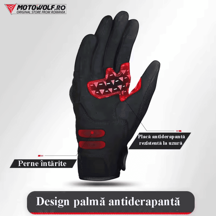Mănuși Moto Damă de Vară Motowolf – Mesh Respirabil, Protecții Soft, Touchscreen, Roz