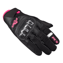 Mănuși Moto Dama PES din Piele și Textil – Protecție și Confort pentru Sezonul Cald, Roz/Negru