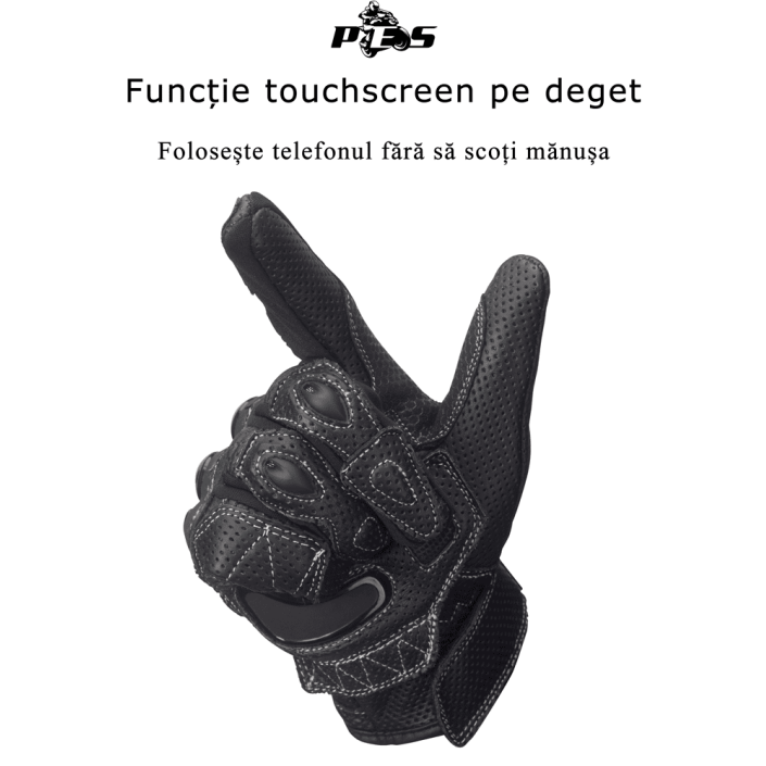Mănuși Moto din Piele Perforată PES BWFlow – Ventilate cu Protecții și Touchscreen Mănuși Moto din Piele Perforată PES BWFlow – Ventilate cu Protecții și Touchscreen