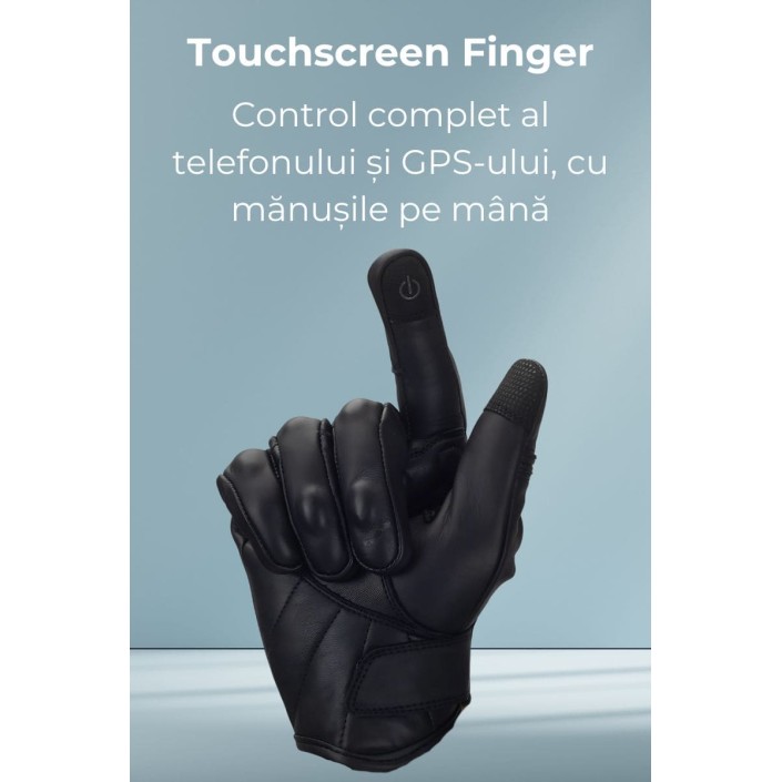 Mănuși Moto Piele TOUAE PES – Confort, Protecție și Versatilitate, Negru