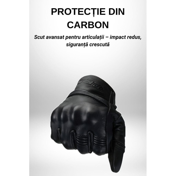 Mănuși Moto Piele TOUAE PES – Confort, Protecție și Versatilitate, Negru