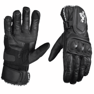 Mănuși Moto Piele Lungi PES cu Protecții TPU, Touchscreen și Ventilație - Siguranță și Confort, Negru