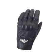Manuși Moto din Piele Perforată cu Protecție Carbon – Funcționale și Rezistente, PES, Negru