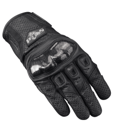 Mănuși Moto Piele Perforată PES – Protecție cu Carbon, Touchscreen, Ventilate, Negru