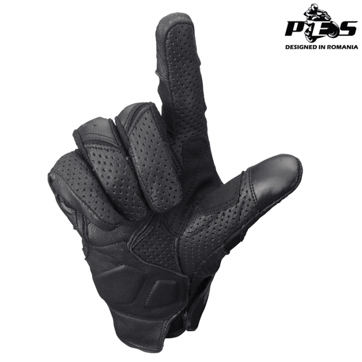 Mănuși Moto Piele Perforată PES – Protecție cu Carbon, Touchscreen, Ventilate, Negru Mănuși Moto Piele Perforată PES – Protecție cu Carbon, Touchscreen, Ventilate, Negru