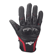 Mănuși Moto Piele Perforată PES – Protecție cu Carbon, Touchscreen, Ventilate, Rosu