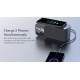 Radio FM portabil cu ceas si cu incarcare wireless pentru telefon, boxa Bluetooth, alarma si afisare a temperaturii, lampa de veghe, 1200mAh, Pes holding