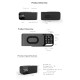 Radio FM portabil cu ceas si cu incarcare wireless pentru telefon, boxa Bluetooth, alarma si afisare a temperaturii, lampa de veghe, 1200mAh, Pes holding