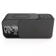 Radio FM portabil cu ceas si cu incarcare wireless pentru telefon, boxa Bluetooth, alarma si afisare a temperaturii, lampa de veghe, 1200mAh, Pes holding
