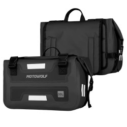 Set Genți Laterale Impermeabile Motowolf pentru Motocicletă, Capacitate Mare, Durabile și Funcționale, 2*30L, Negru