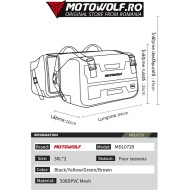 Set genți laterale impermeabile Motowolf pentru motocicletă, 2 x 30L, negre Set genți laterale impermeabile Motowolf pentru motocicletă, 2 x 30L, negre