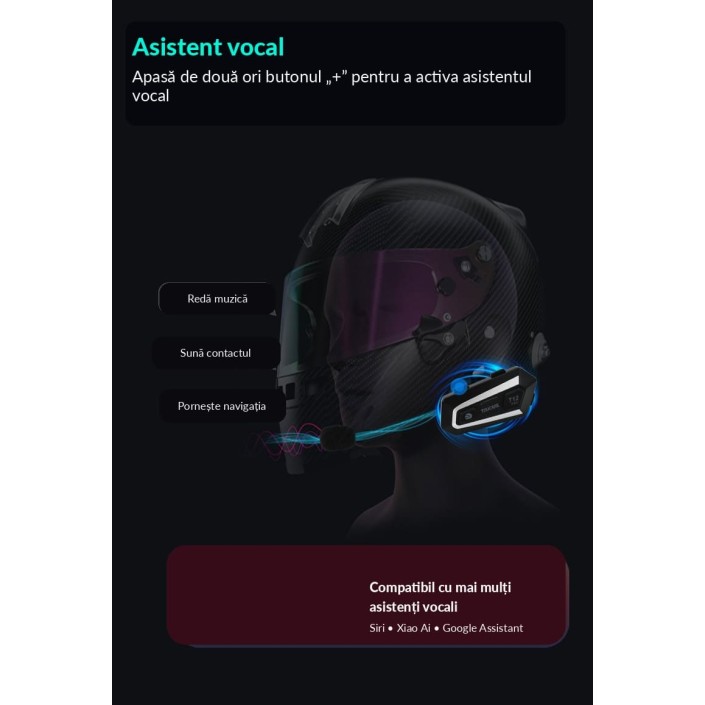 Sistem Comunicare Bluetooth pentru Cască Moto Toucare T12 , DSP, IP67, Autonomie 30 Ore  Meta title