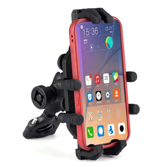 Suport telefon moto/atv/scuter cu sistem antivibratii, rotire 360 grade, pad antialunecare, silicon, Negru (cuprinde 2 tipuri de prindere) Suport telefon moto/atv/scuter cu sistem antivibratii, rotire 360 grade, pad antialunecare, silicon, Negru (cuprinde 2 tipuri de prindere)