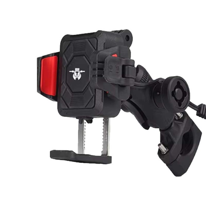 Suport Telefon Moto 2 Prinderi, Anti-Vibrații, Încărcare Wireless 15W si port Type-C