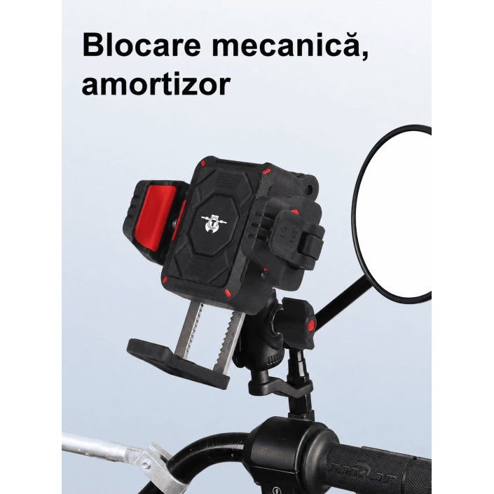 Suport telefon moto/ATV/scuter cu antivibrații și Quick Release Suport telefon moto/ATV/scuter cu antivibrații și Quick Release