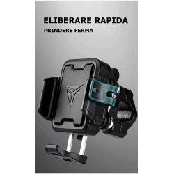 Suport Telefon Moto, atv, scuter Motowolf MH1 Aluminiu, Anti-Vibrații, prindere Ghidon