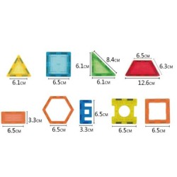 Set de construcție Magnetic Tiles MagBlock, 70 piese 3D, multicolor
