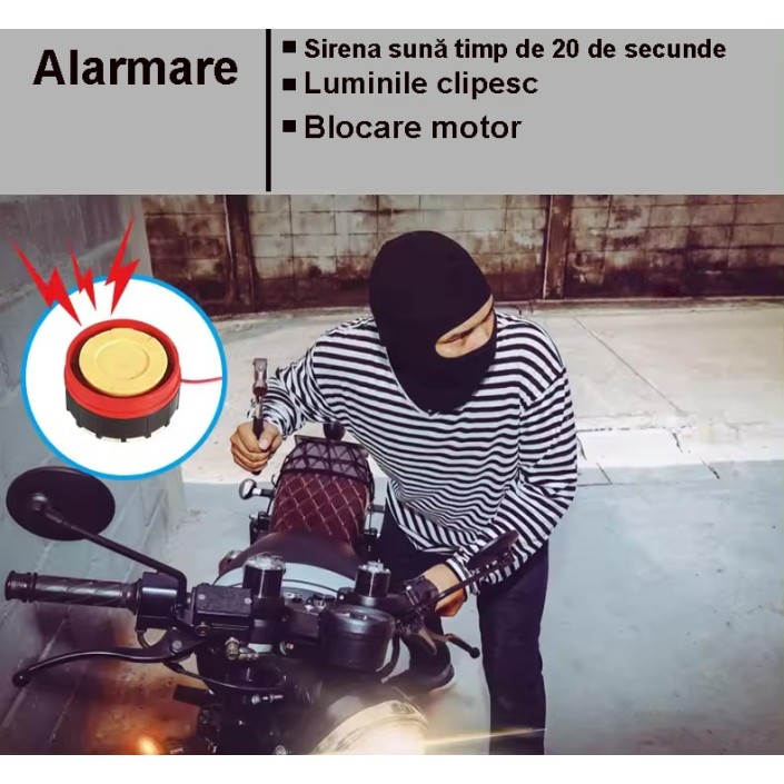 Sistem de Alarmă Moto, Scuter, ATV SPY APP, bluethoot, Pornire de la Distanță Sistem de Alarmă Moto, Scuter, ATV SPY APP, bluethoot, Pornire de la Distanță