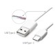 Cablu pentru incarcare si transfer de date, potrivit pentru Moto, combatibil IOS/Android, USB/USB Type-C, 3A, 25cm, Alb