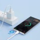 Cablu pentru incarcare si transfer de date, potrivit pentru Moto, combatibil IOS/Android, USB/USB Type-C, 3A, 25cm, Alb