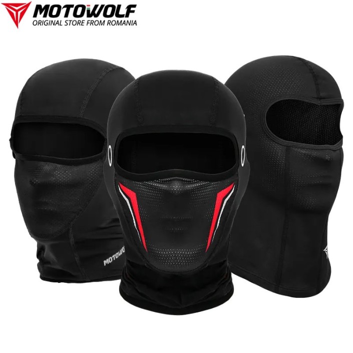 Cagula moto MOTOWOLF, rezistenta la vant si respirabila, material elastic soft, protectie soare, gauri ochelari, potrivit si pentru sporturi de iarna, Rosu
