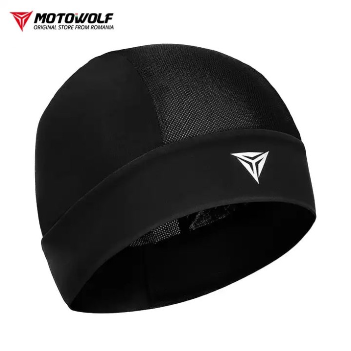 Cagula de protectie moto Motowolf, tip caciula, respirabila, dimensiune universala, Neagra
