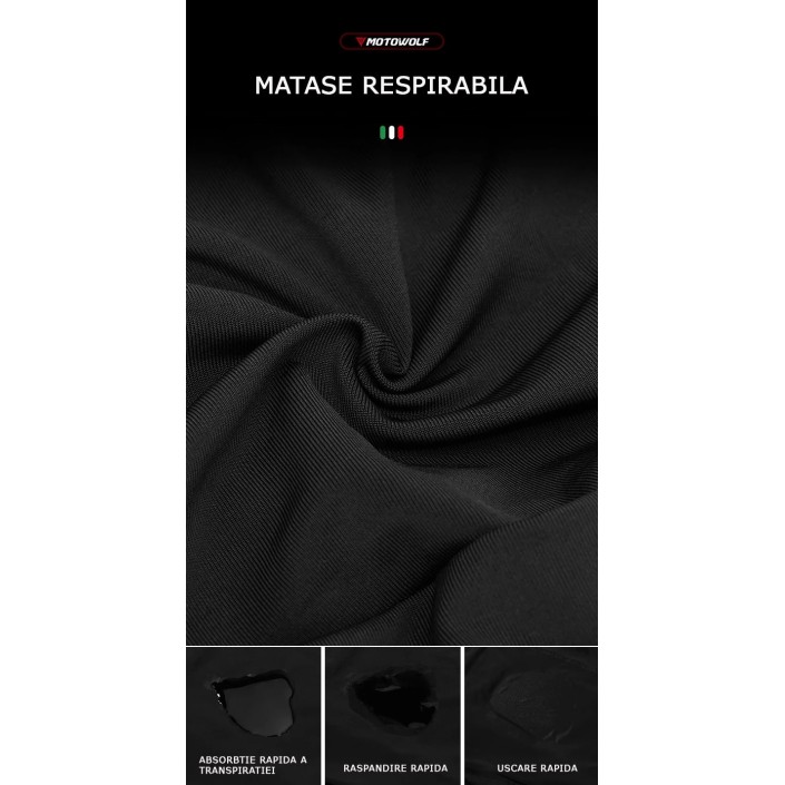 Cagula de protectie moto Motowolf, tip caciula, respirabila, dimensiune universala, Neagra