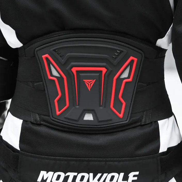 Centura de protectie Motowolf pentru motociclisti cu perna elastica si sistem de fixare reglabil, ideala pentru plimbarile pe motocicleta, Rosu