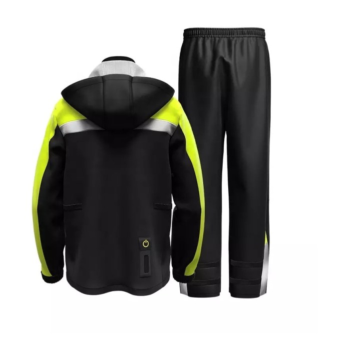 Geaca si pantaloni moto/atv impermeabili Motowolf, haina de ploaie cu lumina de avertizare, 210T densitate, protectie vant, 2 culori
