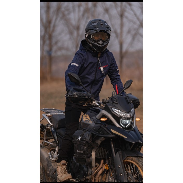 Geaca moto, windproof, impermeabila, protectii umeri coate si spate certificate CE, gluga detasabila, Negru, Motowolf Geaca moto, windproof, impermeabila, protectii umeri coate si spate certificate CE, gluga detasabila, Negru, Motowolf