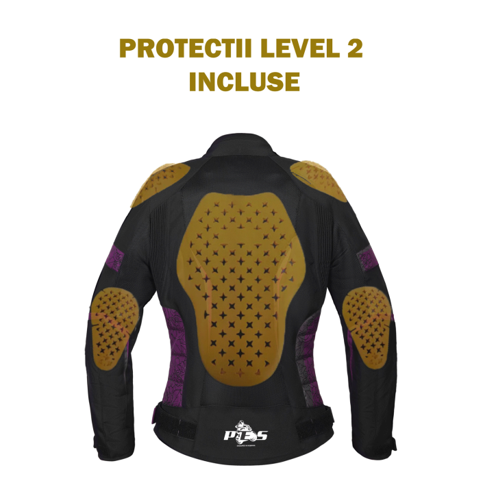 Geaca (jacheta) Moto Textil Damă PES, Impermeabilă cu Protecții Nivel 2 incluse mesada impermeabila Geaca (jacheta) Moto Textil Damă PES, Impermeabilă cu Protecții Nivel 2 incluse mesada impermeabila