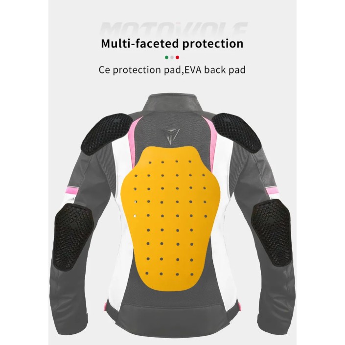 Geaca moto femei Motowolf, 600d Oxford, mesada C004, impermeabila, protectii spate,umeri,coate, respirabila, Roz