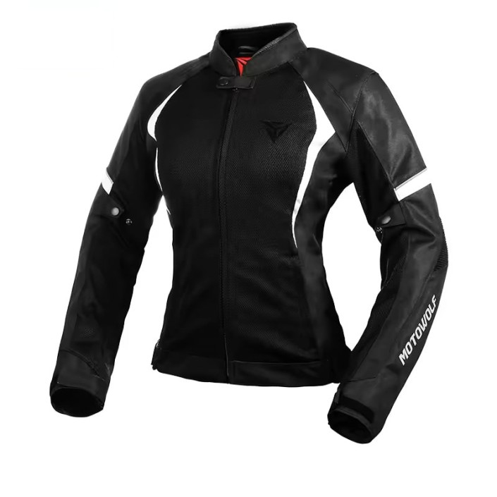 Geaca moto femei Motowolf, 600d Oxford, mes C004, impermeabila, protectii spate,umeri,coate, respirabila, Negru