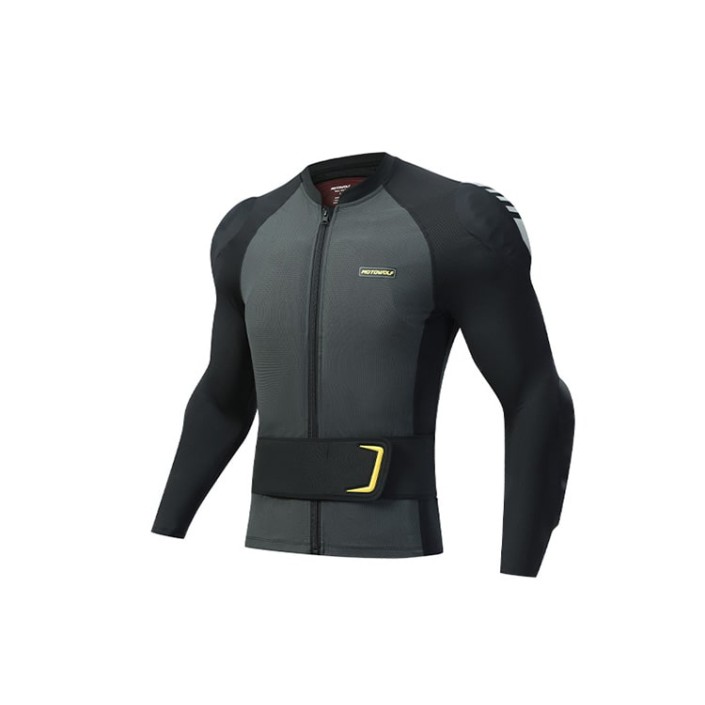 Geaca de vara moto cu armura, sistem avansat de ventilație, protectii full body certificate CE, centura cu element reflectorizant detasabila, confort în sezonul cald, Motowolf, Negru