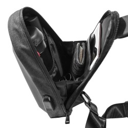 Geanta borseta moto MOTOWOLF cu protectie impotriva ploii si buzunare multiple, Tough Shell, Port Usb, buzunar lateral
