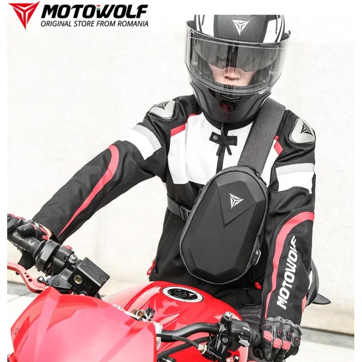 Geanta borseta moto MOTOWOLF cu protectie impotriva ploii si buzunare multiple, Tough Shell, Port Usb, buzunar lateral