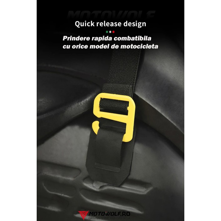 Geanta Moto Rezervor Motowolf Impermeabila cu Prindere Curea si Buzunar Touchscreen pentru telefon, Potrivita pentru Rezervor, Codita si ca ghiozdan moto, Include 2 Prinderi