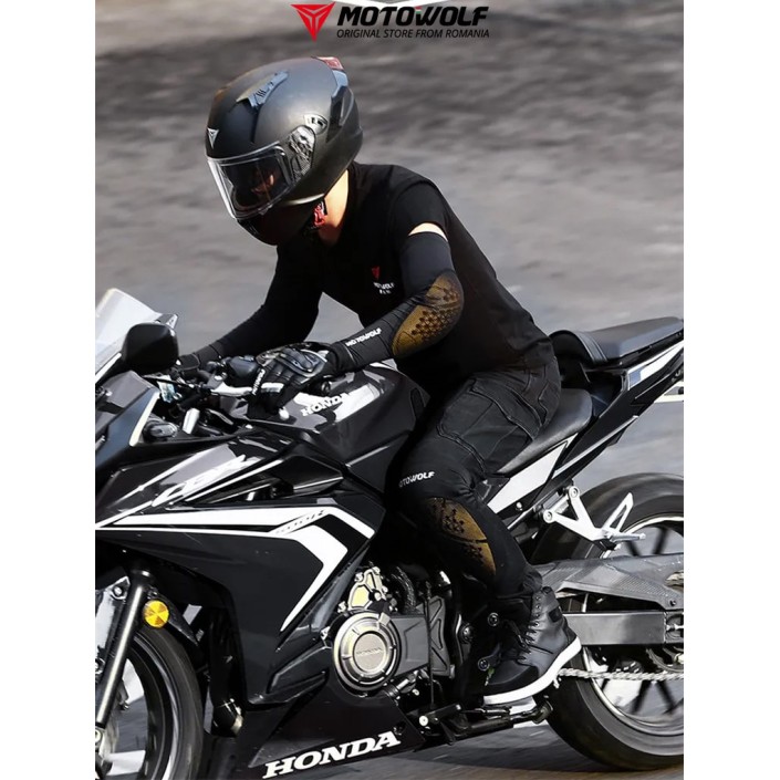 Genunchiere Moto/ATV/Bicicletă MOTOWOLF cu Protecții moi Certificate CE, universale, elastice Genunchiere Moto/ATV/Bicicletă MOTOWOLF cu Protecții moi Certificate CE, universale, elastice