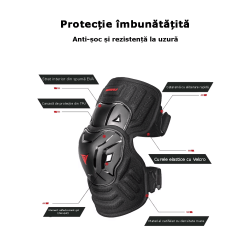Genunchiere Moto Motowolf Universale – Protecție CE, 3 Straturi, Eliberare Rapidă, Benzi Velcro, ATV, Trotinetă, Scuter