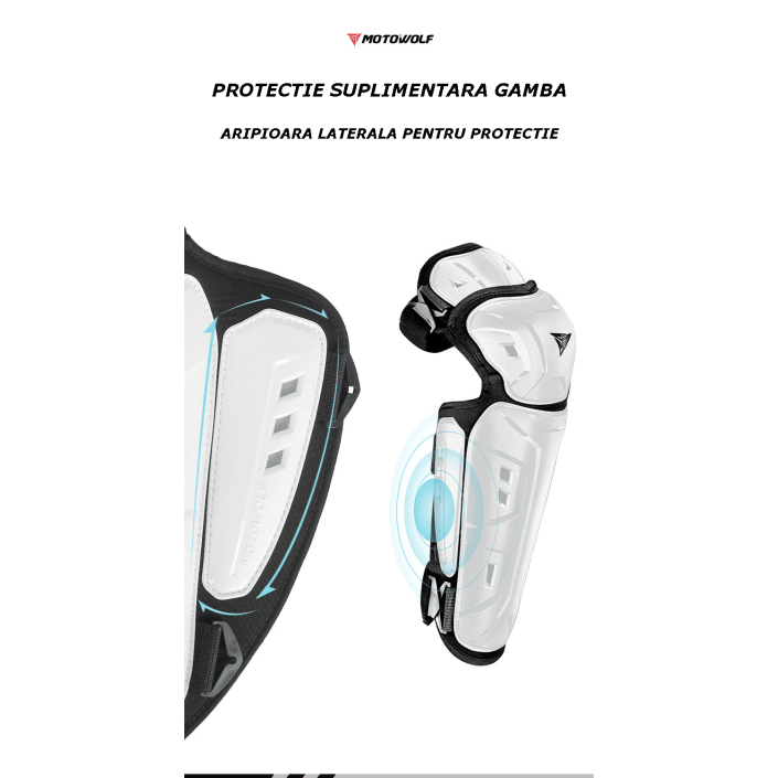Set genunchiere si cotiere moto, adjustabile, prindere Velcro, eliberare rapida, ventilate, protectie Shell certificata CE, model 1029 Alb, Motowolf Set genunchiere si cotiere moto, adjustabile, prindere Velcro, eliberare rapida, ventilate, protectie Shell certificata CE, model 1029 Alb, Motowolf