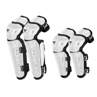 Set genunchiere si cotiere moto, adjustabile, prindere Velcro, eliberare rapida, ventilate, protectie Shell certificata CE, model 1029 Alb, Motowolf