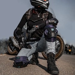 Set protectii moto pentru femei MOTOWOLF - genunchere si cotiere, ajustabile, 4 piese, PP Shell, 600D oxford, quick release