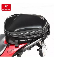 Ghiozdan/rucsac impermeabil aerodinamic moto hardshell MotoWolf, marimea M, impermeabil, Negru, extensibil (include2 tipuri de prindere)