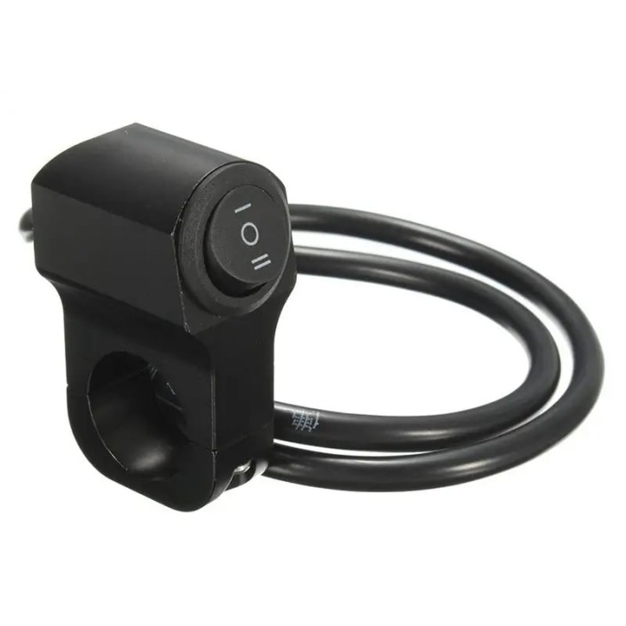 Întrerupător Ghidon Motocicletă, ATV, scuter 12V, aluminiu, 3 pozitii, prindere cadru, Negru