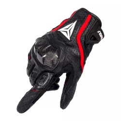 Manusi moto/atv/bicicleta piele MotoWolf, protectie carbon, touchscreen, Airmatic, Rosu
