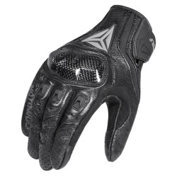Manusi moto/atv/bicicleta piele MotoWolf, protectie carbon, touchscreen, Airmatic, Negru