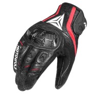 Manusi moto/atv/bicicleta piele MotoWolf, protectie carbon, touchscreen, Airmatic, Rosu
