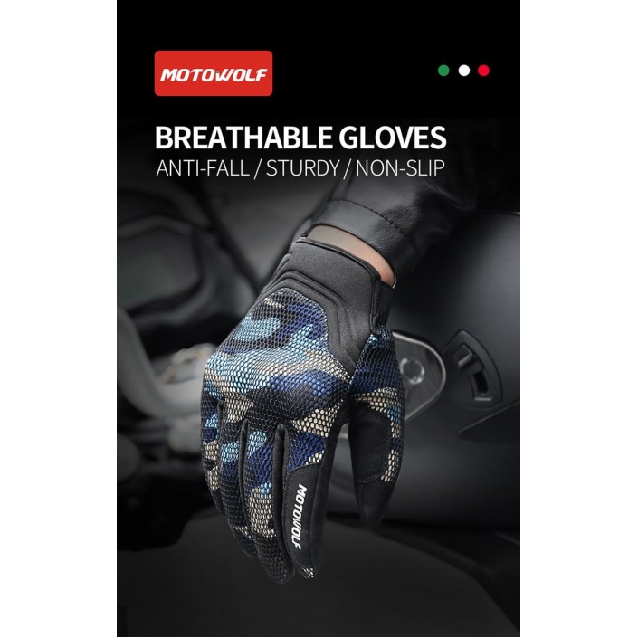 Manusi moto Motowolf textil cu protectii certificate, airmatic, confortabile, potrivite pentru vara, sensibilitate la ecrane, Touchscreen, Negru
