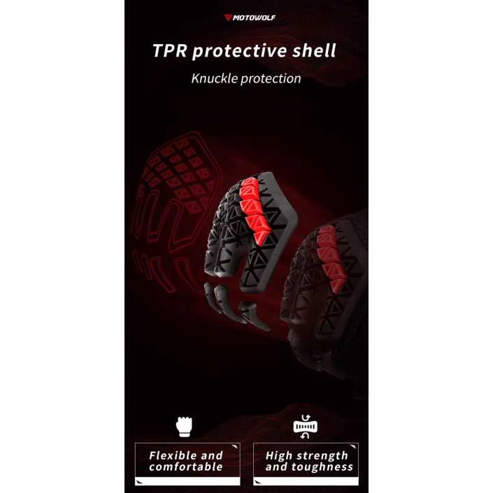 Manusi moto din microfibră antiderapantă și protecție avansată, Motowolf, Confort și control excelent, compatibile cu ecranele telefoanelor, protectii TPR, respirabile, Negru